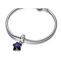 Sterling Silber 925 Stern der himmlischen Galaxie Murano-Glas-Anhänger Armband Universum