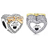 Charme Sterling Silber 925 Newlyweds Herz Perle auf Liebe Armband