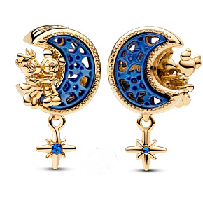 Charme Sterling Silber 925 Disney Mond mit Mickey & Minnie, Perle auf Armband Film