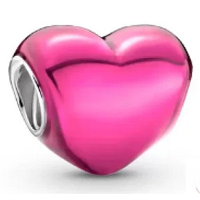 Charme Sterling Silber 925 Metallic rosa Herz Perlen Armband, Liebe