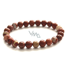 Roter Jaspis Armband elastisch Naturstein, Kugel 8 mm / 16 - 17 cm, Stein der vollständigen Pflege Roter Jaspis Armband elastisch Naturstein, Kugel 8 mm / 16 - 17 cm, Stein der vollständigen Pflege