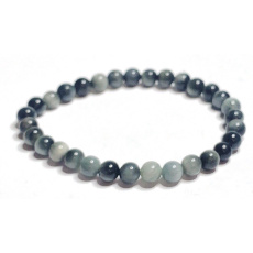 Pietersit / Adlerauge Armband elastischer Naturstein, Kugel 6 mm / 16 - 17 cm, Stein mit stürmischen Elementen