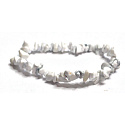 Magnesit / Howlite weißes Armband elastisch gehackter Naturstein 19 cm, Reinigungsstein