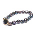 Perle schwarz mit Verzierung elastisches Armband natürlich, 7 - 8 mm / 16 - 17 cm, Symbol der Weiblichkeit, bringt Bewunderung