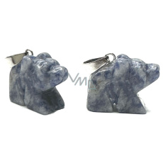 Sodalith Bär Anhänger Naturstein, handgeschliffene Figur 1,8 x 2,5 x 8 mm, Stein Kommunikation Sodalith Bär Anhänger Naturstein, handgeschliffene Figur 1,8 x 2,5 x 8 mm, Stein Kommunikation