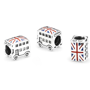Sterling Silber 925 London Doubledecker Bus, Reise Armband Perle