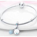 Sterling Silber 925 Luminescent - Glow in the Dark Bulb - Find Your Light, Wechselnde Farben 2in1 Anhänger Armband Symbol