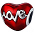 Charme Sterling Silber 925 Rot Herzschlag Liebe, Liebe Perle Armband