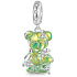Charm Sterlingsilber 925 Bär grüner fantastischer Traum, Anhänger für Armband Tier