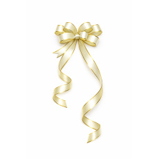 Kokarda – stahovací ozdobná stuha bílá se zlatým okrajem | 39 cm × 1,8 cm Kokarda – stahovací ozdobná stuha bílá se zlatým okrajem | 39 cm × 1,8 cm