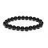 Onyx schwarzes Armband elastischer Naturstein, Kugel 8 mm / 16-17 cm, Lebenskraftstein