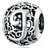Sterling Silber 925 Magic Alphabet Buchstabe J mit Blumen, Perle für Armband