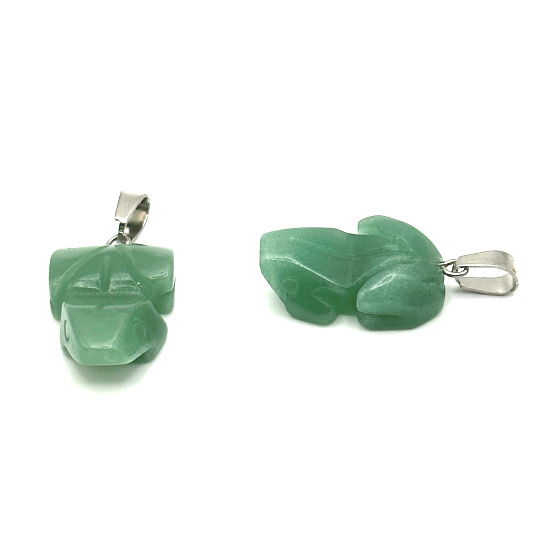 Avanturin grün Frosch Glücksanhänger Naturstein ca. 20 x 15 mm, Glücksstein