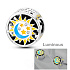 Charm Sterling Silber 925 Luminous - Tag / Nacht, Sonne / Mond, Stopper, Clip Perle auf Armband Universum