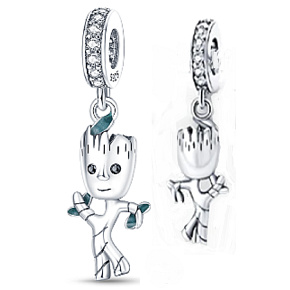 Charme Sterling Silber 925 Marvel Guardians of the Galaxy, Ich bin Groott, Armband Anhänger