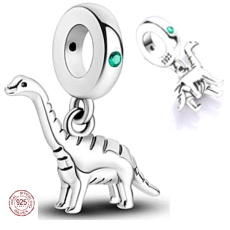 Sterling Silber 925 Dinosaurier Brachiosaurus, Tierarmband-Anhänger Sterling Silber 925 Dinosaurier Brachiosaurus, Tierarmband-Anhänger