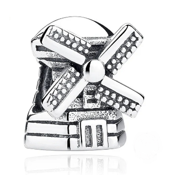 Charm Sterling Silber 925 Griechenland, Mykonos Molino de viento, Windmühle, Reisearmband Bead