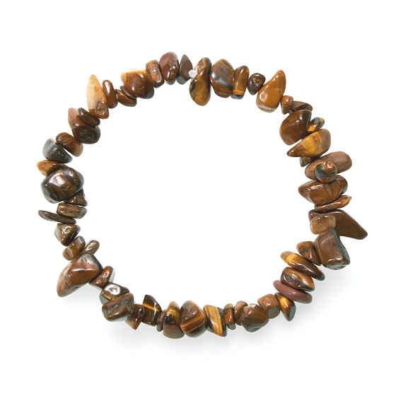 Tigerauge Armband elastisch gehackter Naturstein 19 cm, Stein der Sonne und Erde, bringt Glück und Reichtum