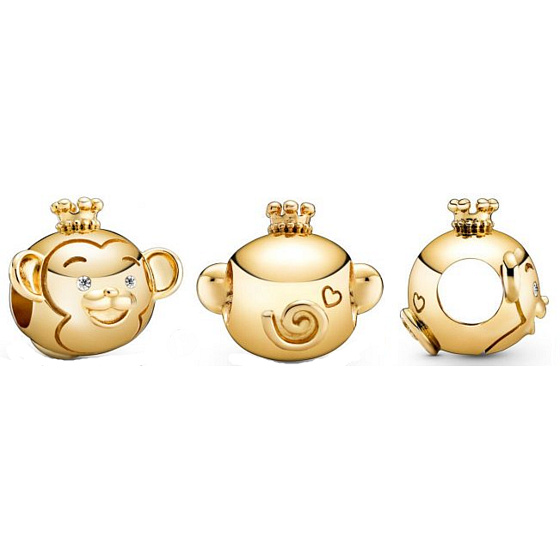 Charm Sterling Silber 925 Affe ist das neunte Tier im 12-Jahres-Zyklus des chinesischen Tierkreiszeichens, Perle für Armband