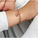 Charm Sterlingsilber 925 Planet Mars, Murano zweifarbiger glitzernder Anhänger für Armband Weltraum