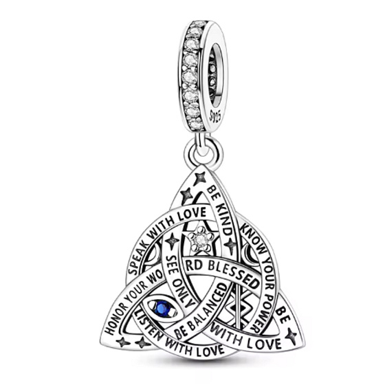 Charm Dreifachknoten – Liebe, Freundlichkeit und innere Stärke | Anhänger für Armband, Symbol