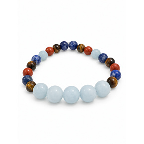 Armband mit Geschichte – Ich liebe dich, Sohn, natürliche Mineralien, Kugel 8 mm / Handgelenk 16–18 cm
