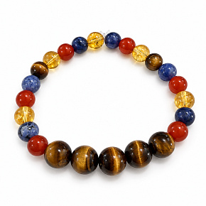 Armband mit Geschichte – Ich glaube an dich, natürliche Mineralien, Kugel 8 mm / Handgelenk 16–18 cm