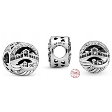Sterling Silber 925 Venedig Ponte di Rialto, Reisearmband Perle
