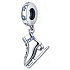Charme Sterling Silber 925 Schlittschuhe mit blauen Zirkonia, Anhänger am Armband Sport