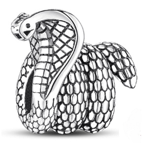 Charme Sterling Silber 925 Cobra Schlange, Perle auf Armband Tier Charme Sterling Silber 925 Cobra Schlange, Perle auf Armband Tier