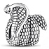Charme Sterling Silber 925 Cobra Schlange, Perle auf Armband Tier