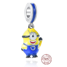 Charme Sterling Silber 925 Ich Schurke - Mimonen Mimoň Stuart - einäugige mimoň, Anhänger am Armband Film Charme Sterling Silber 925 Ich Schurke - Mimonen Mimoň Stuart - einäugige mimoň, Anhänger am Armband Film