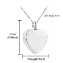 Urnen-Gedenk-Anhänger, Herz wasserdicht, Edelstahl 20 x 25 mm + Kette 50 cm