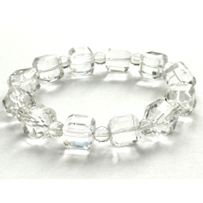 Azeztulit-Facettenarmband elastischer Naturstein 11 - 12 mm / 16 - 17 cm, Hochfrequenzenergie