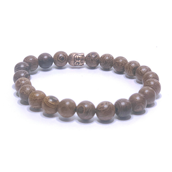 Holzarmband natur dunkel 8mm/ 16 - 17cm,