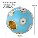 Emailleperle mit blauem Auge, Armband-Anhänger 10 mm 1 Stück