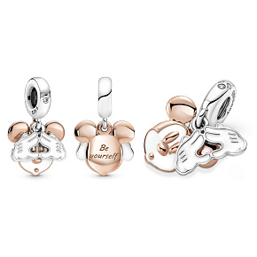 Sterling Silber 925 Disney Mickey Mouse - be yourself, 2in1 Anhänger Armband