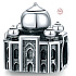 Charme Sterling Silber 925 Taj Mahal Indien, Perle auf Reise-Armband
