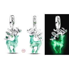 Charms Sterling Silber 925 King of Glory Yaolin Deer, Tierarmband Anhänger