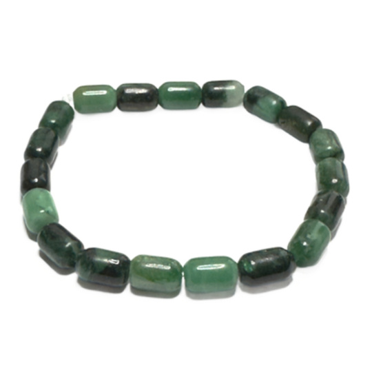 Smaragd náramek elastický přírodní kámen, váleček 6 x 9 mm / 16 - 17 cm, královský kámen