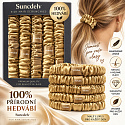 Haargummi aus Seide aus 100 % natürlicher Seide – schonendes Scrunchie, goldfarben