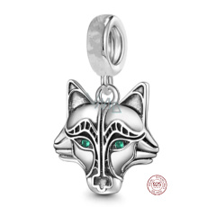 Charms Sterling Silber 925 Wolf, Tierarmband Anhänger Charms Sterling Silber 925 Wolf, Tierarmband Anhänger