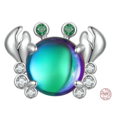 Charme Sterling Silber 925 Krabbe, Perle auf Armband Tier