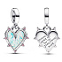 Charm Sterlingsilber 925 Freundschaft 2-in-1, Anhänger für Armband Liebe
