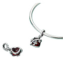 Charm Sterlingsilber 925 Weihnachtliches Herz, Anhänger für Armband Weihnachten