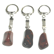 Obsidian Moka Schlüsselanhänger Naturstein ca. 10 cm 1 Stück, Rettungsstein