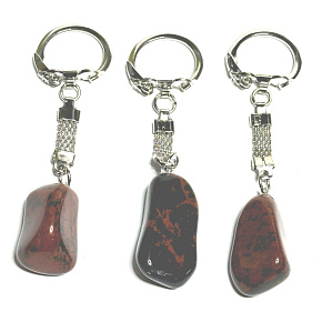 Obsidian Moka Schlüsselanhänger Naturstein ca. 10 cm 1 Stück, Rettungsstein