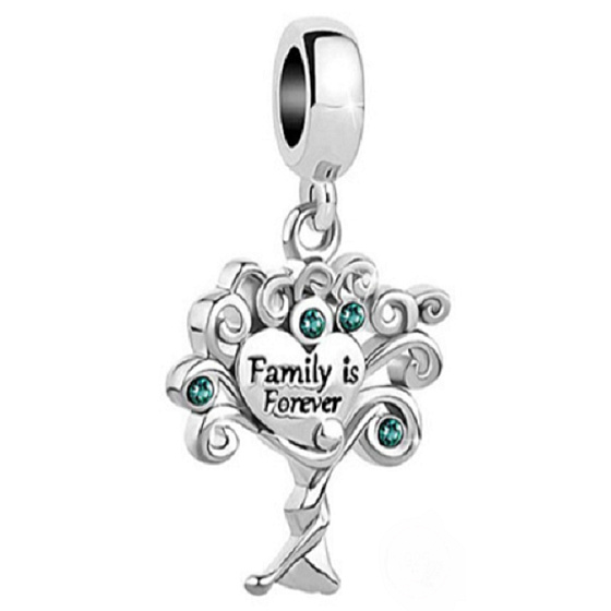 Charm Sterling Silber 925 Baum Familie ist für immer, Familienarmband-Anhänger