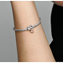 Charme Sterling Silber 925 Perforierte Herz mit Unendlichkeit 2in1, Perle auf Armband Familie