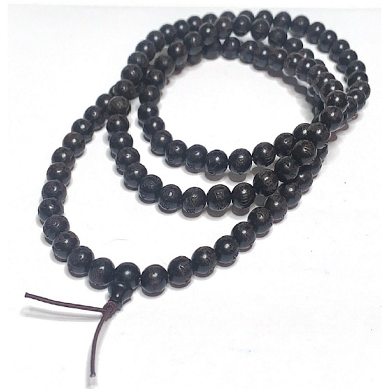 108 Mala Halskette Ebenholz natürliche tibetisch-buddhistische Gebetsmühle, sechs Zeichen Mantra-Perlen, 8 mm